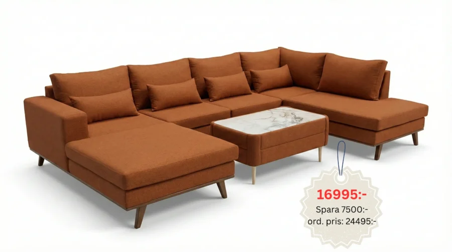 🍂 Soffgrupp "Cozy Rust" – Varmt Brunt & Modern Komfort - Bild 1